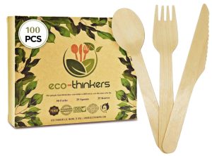 Eco-Thinkers branded box and cutlery